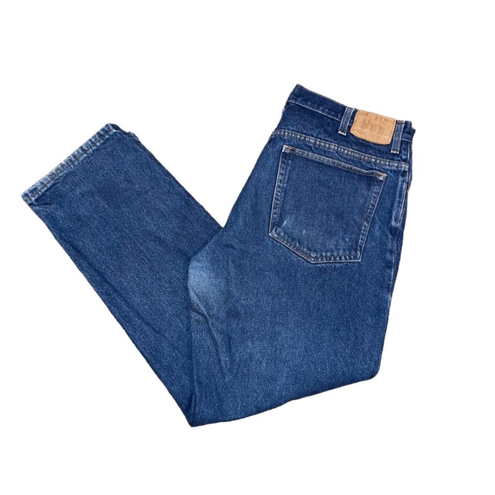 Plain Pockets Relaxed Fit Light Blue Jeans 38W 32L